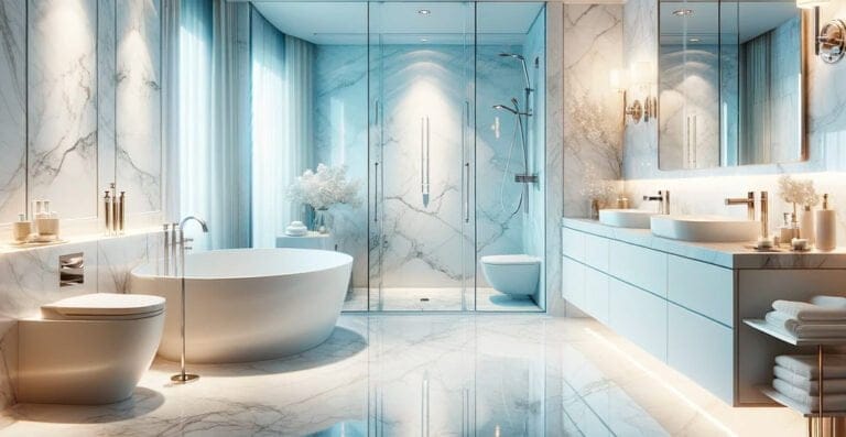 Baños de mármol blanco